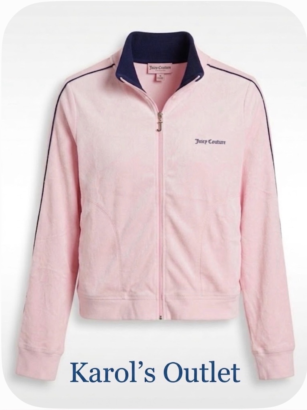 JUICY COUTURE Cotton Velour Pickleball Jacket Women’s L Pink (small flaw)